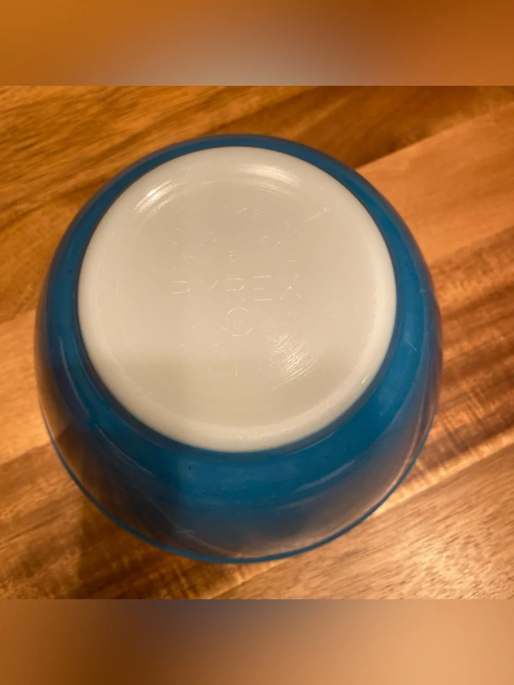 Pyrex 401 Vintage Blue/White Solid Glass Mixing Bowl 1.5 Pint 5.5” Round 1950s